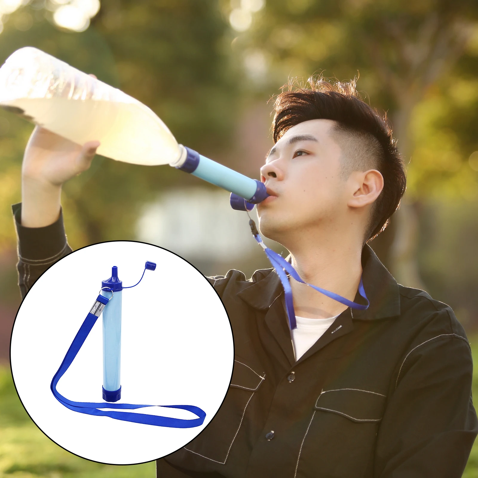 Survival Straw Personal Water Filter Purifier Emergency Filtration in