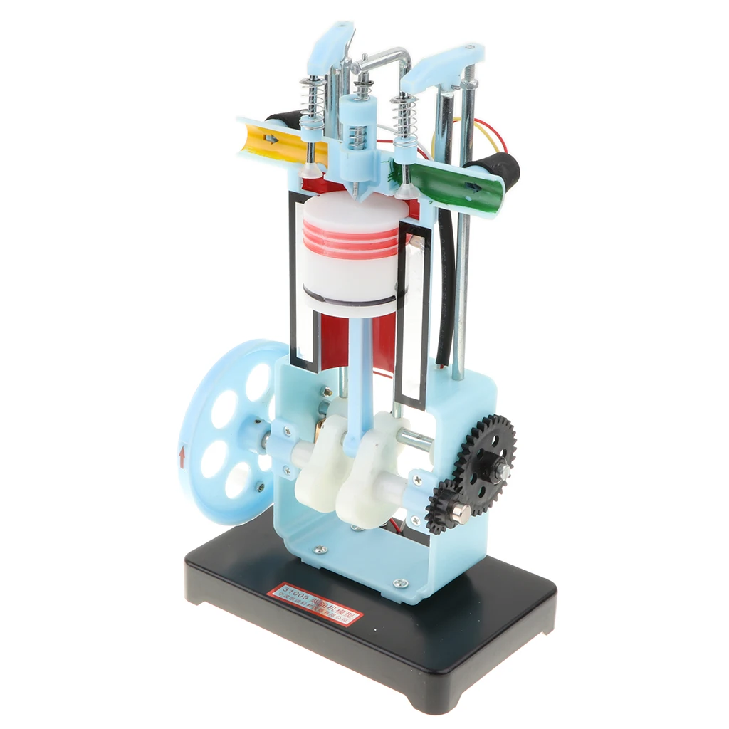 4 Stroke Hand Crank Gasoline Engine Model Internal Combustion Engine Model Physics Education Toy--17x11x30cm