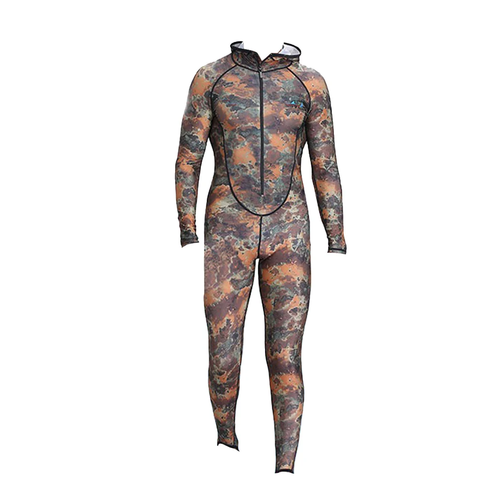 Camo Rashguard Long Sleeve for Women, Diving Snorkeling Surf Skin Full Suit Wetsuit Swimming Swimsuit Zip Front One Piece