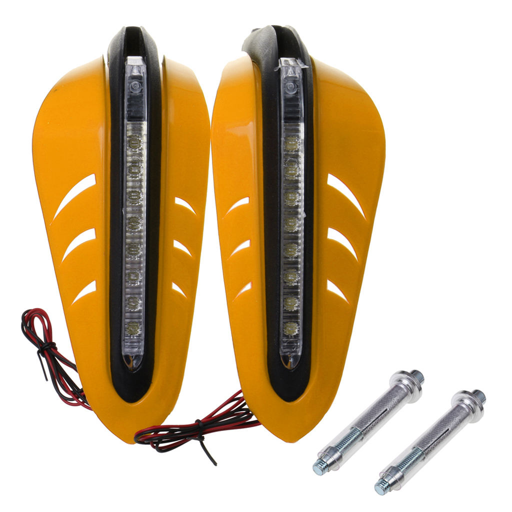A Pair Universal Motorcycle Handle Brush Bar Hand Guard Protector Cover with Led Light For 7/8