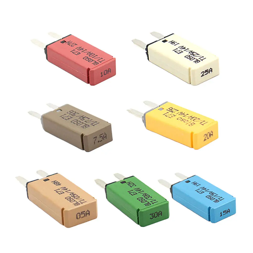 7 Pieces Car Mini ATM Circuit Breaker Blade Fuse 5A/7.5A/10A/15A/20A/25A/30A