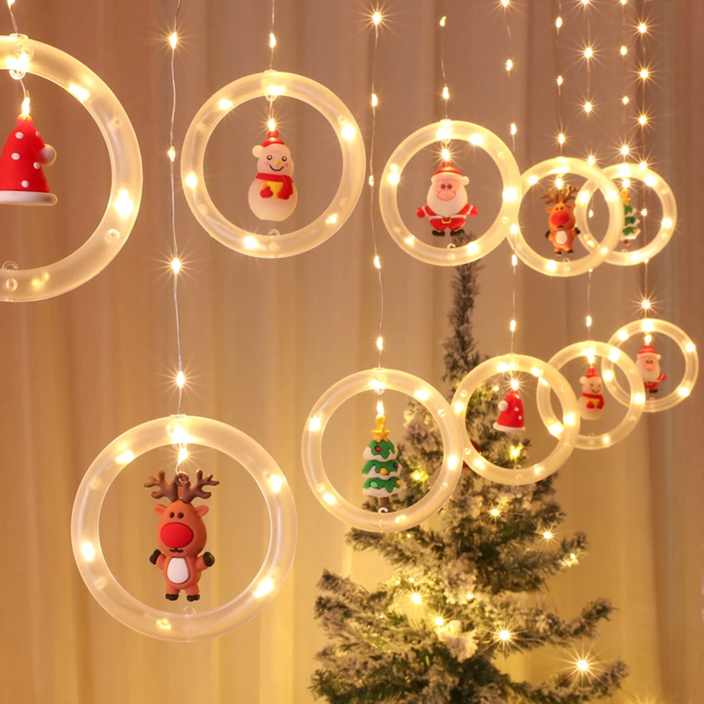 Christmas Curtain Lights Warm White LEDs String Light Novelty Xmas for Window Christmas Bedroom Ceilings