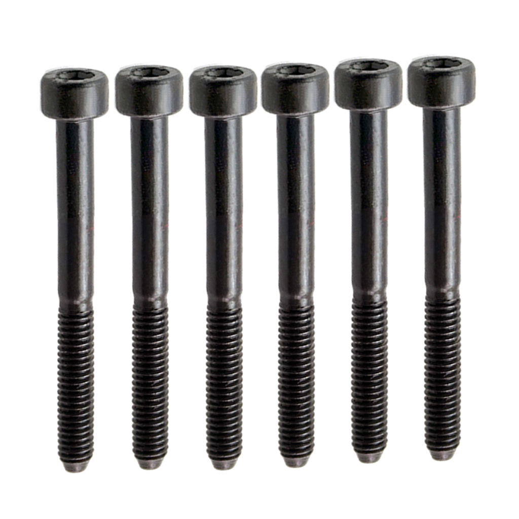 6 Pieces 44mm Stainless Steel Electric Guitar Tremolo Bridge & Saddle Locking Screws for Guitar Bass Parts Black