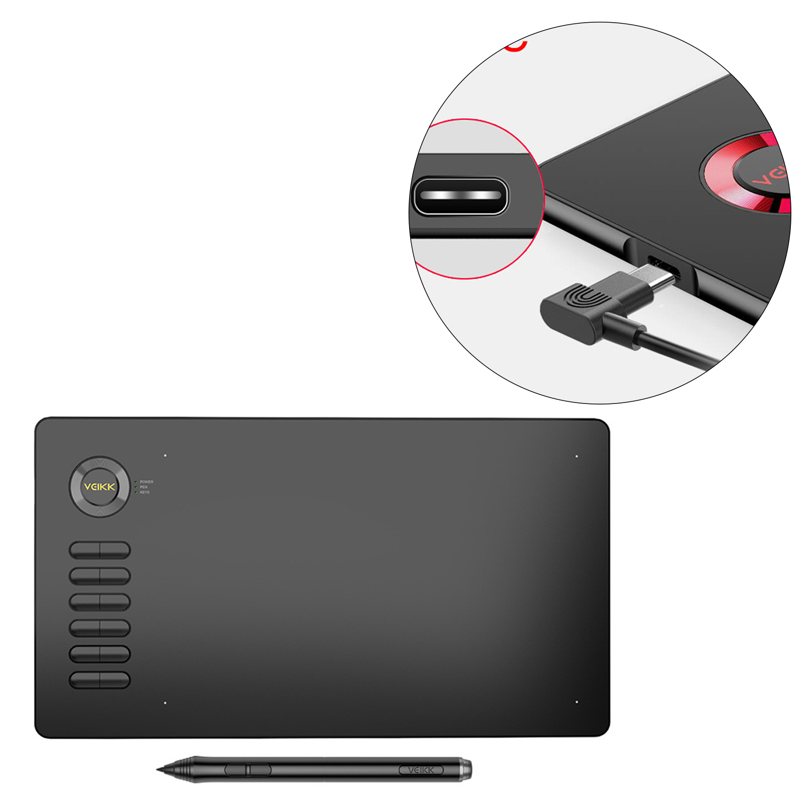 Graphics Drawing Tablet 10x6 inch Support Tilt Function Pen Tablet for MAC/Android/Windows for Drawing Learning Online Classes