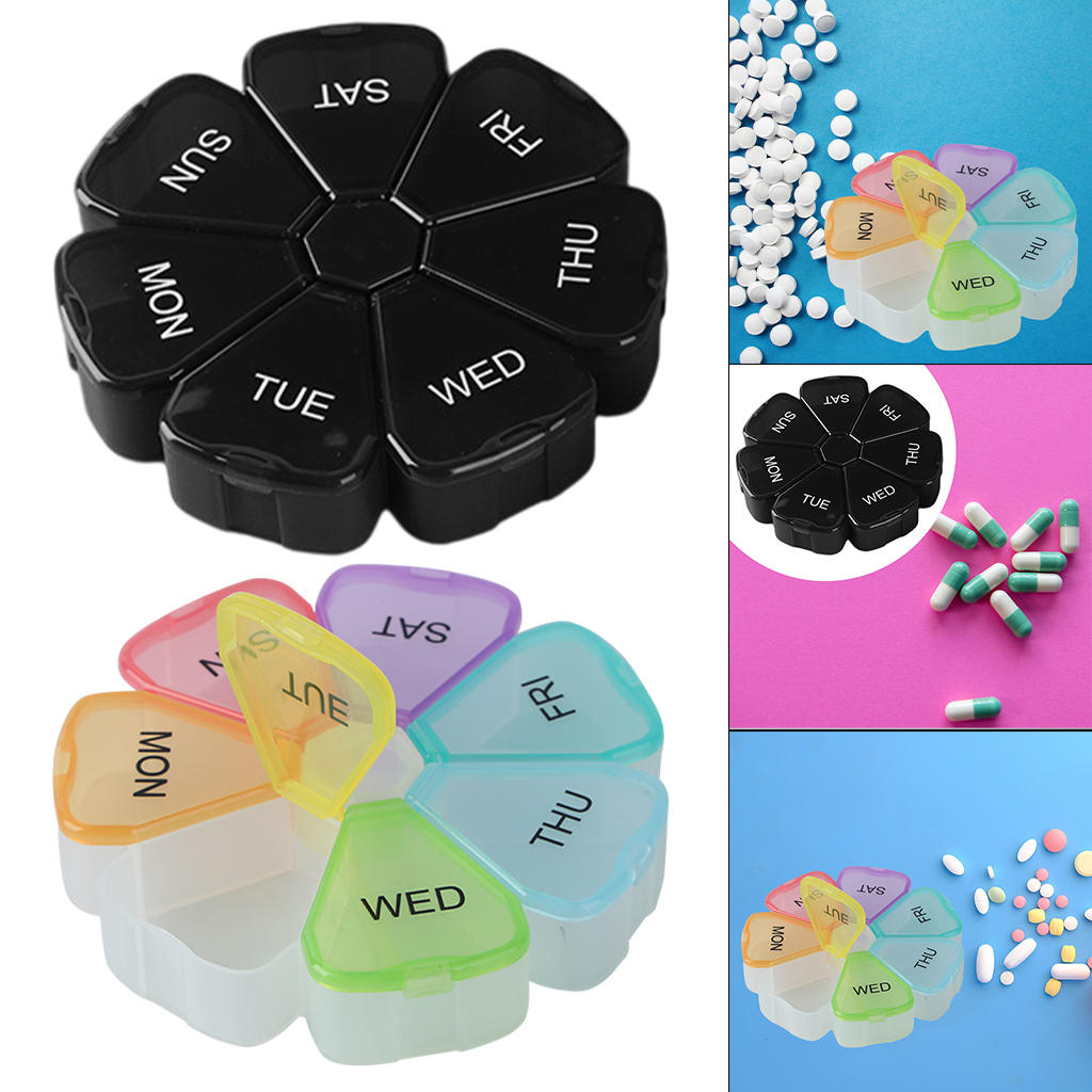 Pill Organizer Weekly Portable Storage for Travel Capsule Elder Kid