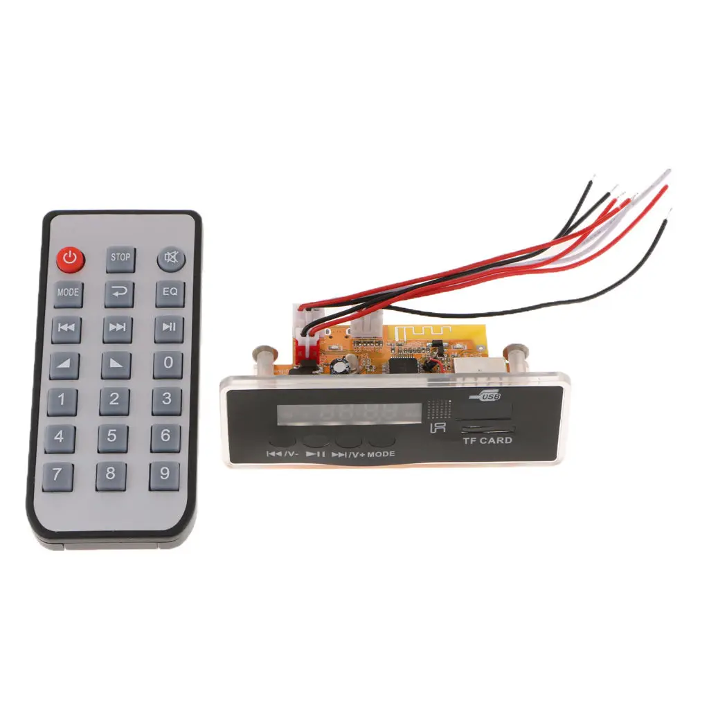 Car Bluetooth MP3 Audio Decoder Boards Remote Control USB TF