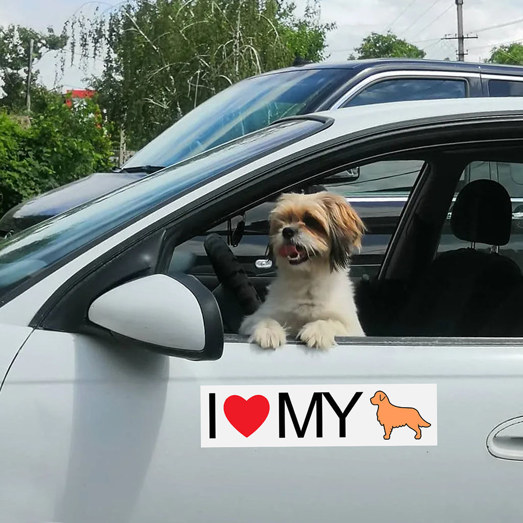 I Love My Pet Vinyl Decal Dog Sticker for Laptop Wall Car Truck Mirror Room