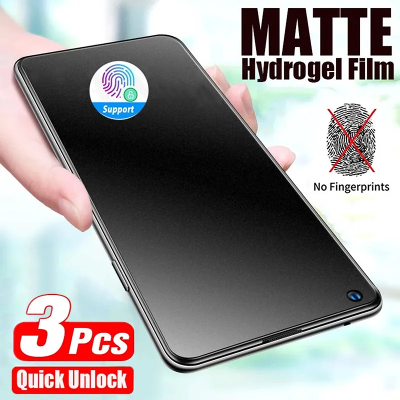 1-3Pcs Matte Screen Protectors for Samsung S21 Plus S20FE S10E Hydrogel Film for Samsung A12 A21 S22 A50 A51 A52 A71 A72 M12 M21 phone screen protectors