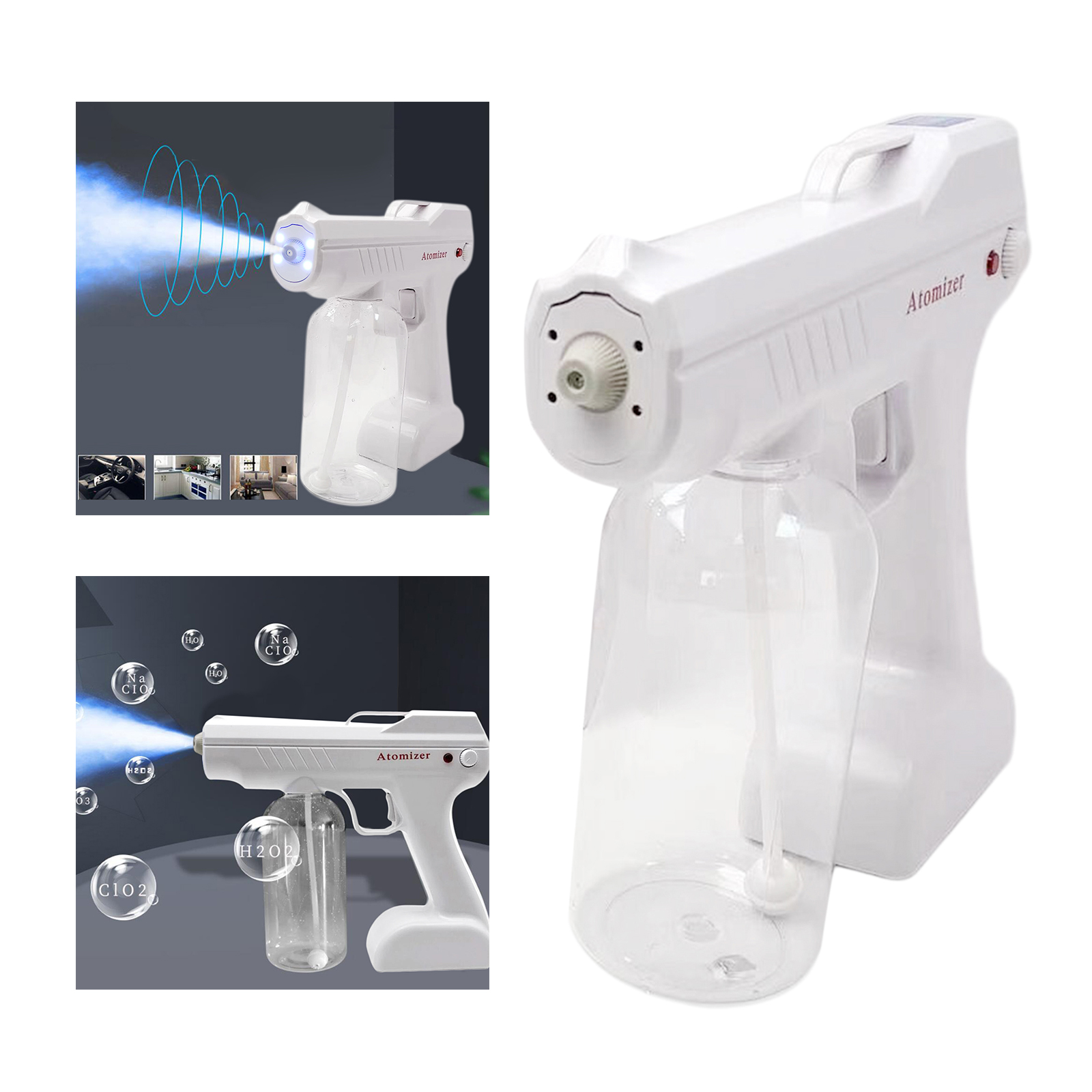 800 ML Sanitizer Sprayer Wireless Electric Disinfects Blue Light Nano Steam Spray Gun Sterilizing Nano Spray Gun For Home garden