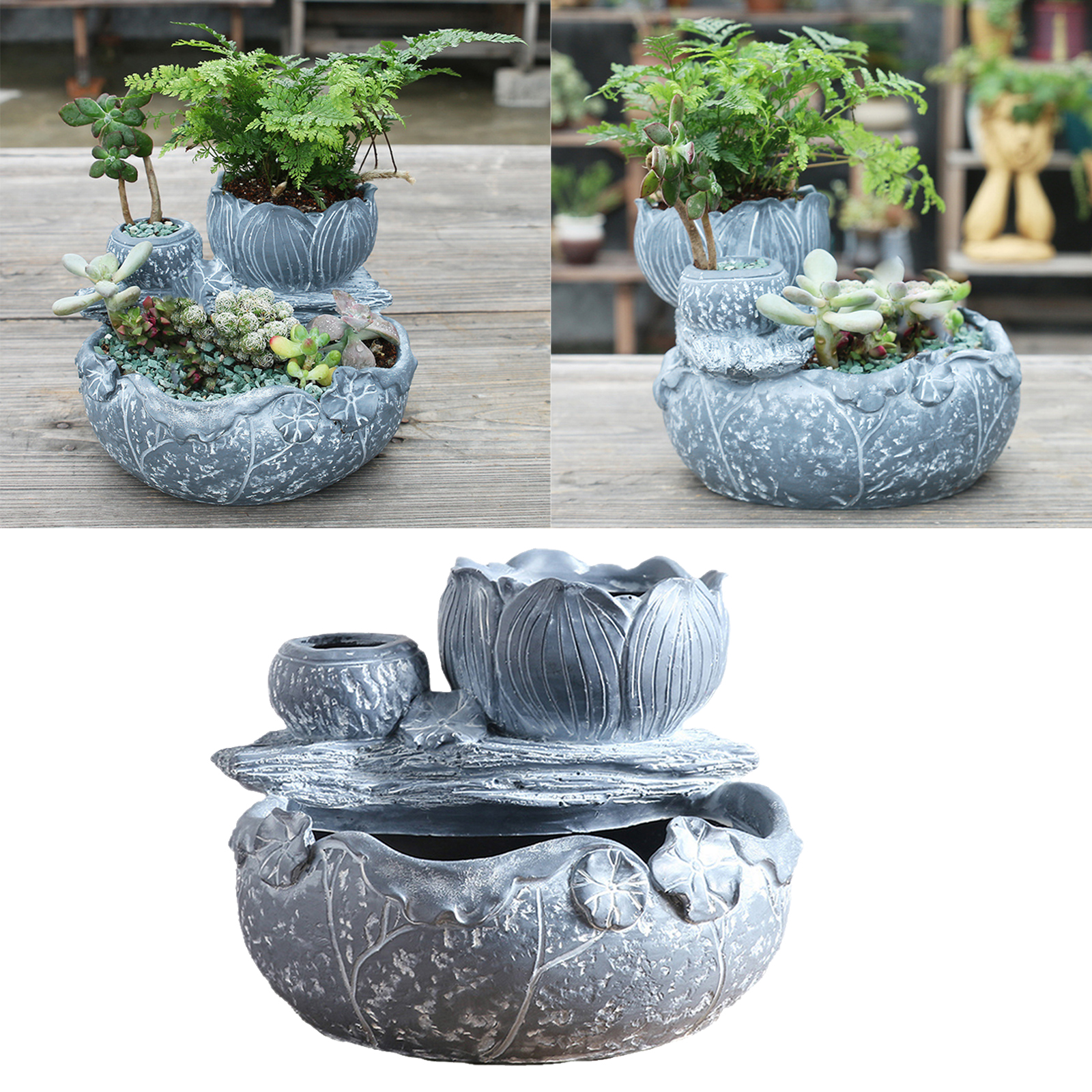 Planter Flowers Vase Container Home Desktop Table Centerpiece Ornament