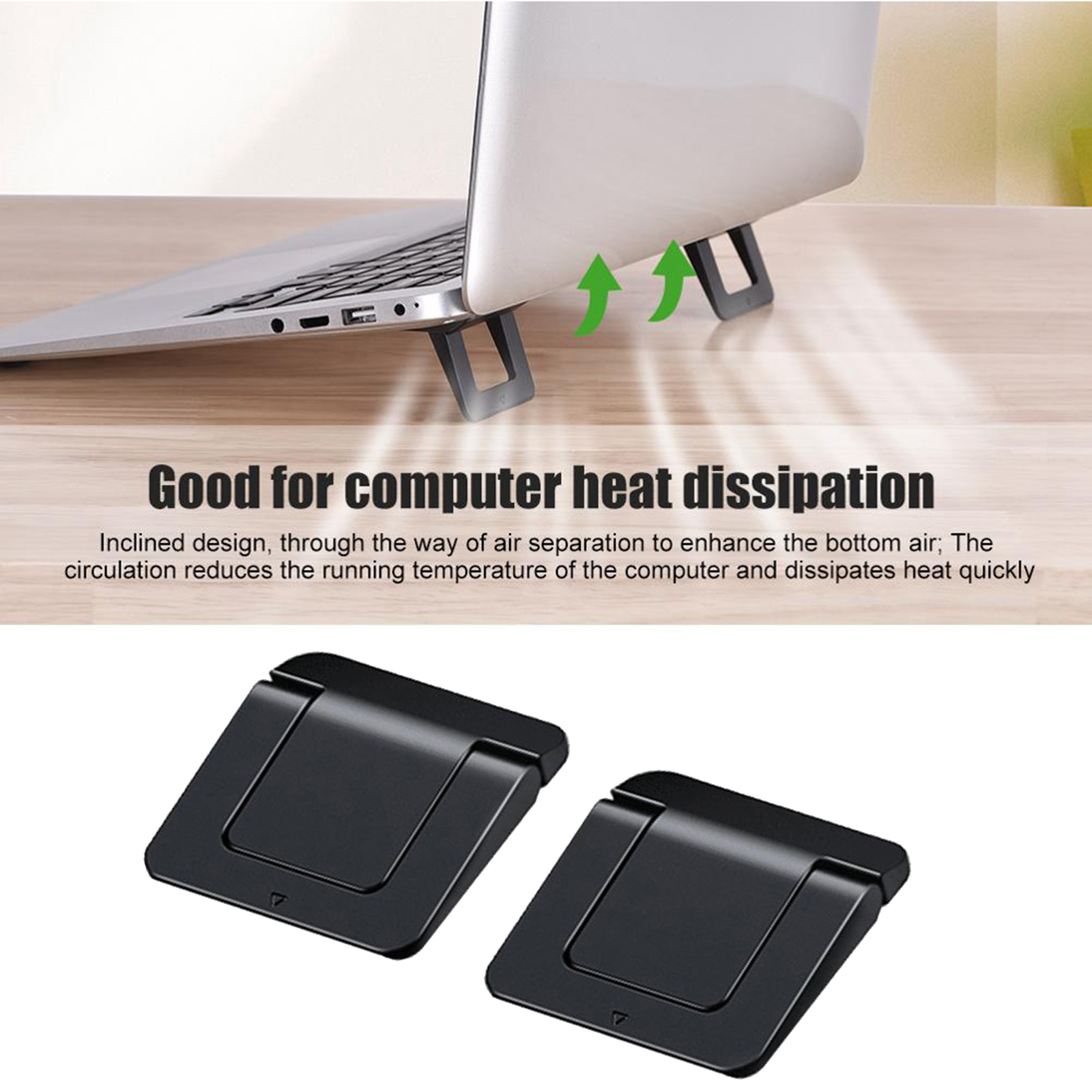 2 Pieces Mini Laptop Stand for Desk Invisible Foldable Laptop Riser Portable Laptop Holder for Tablets and Laptops Keyboard