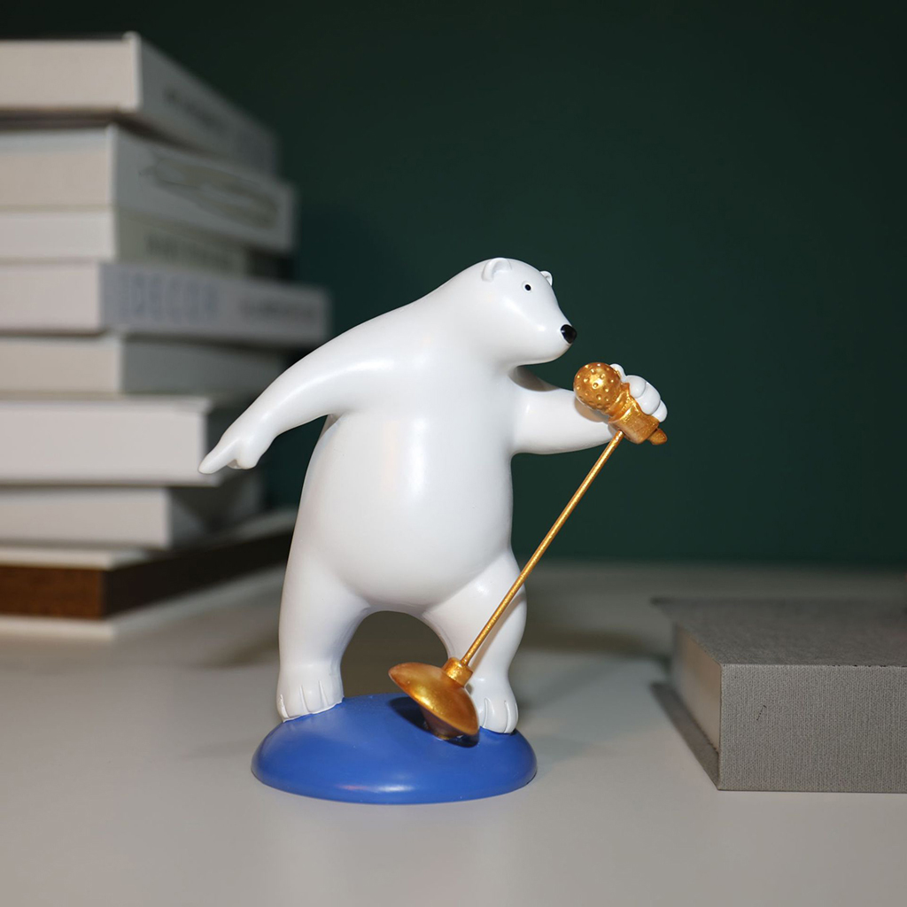 Cute Bear Statues Resin Crafts Indoor Living Room Collecitble Figurine Baby Room Sculpture Gift Office Countertop Shop Accent