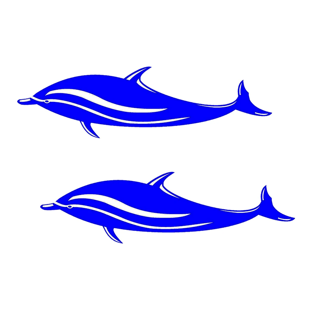 2 Pieces Dolphin Vinyl Decals Stickers for Kayak Canoe Boat Car  Surfboard DIY Fishing Boat Sticker Door Window Decoration