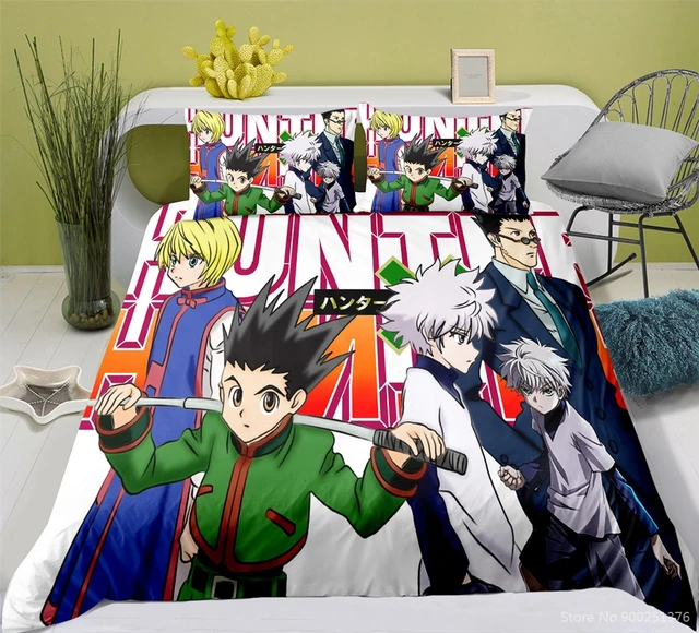 Anime hunter x hunter jogo de cama 3 peças dos desenhos animados