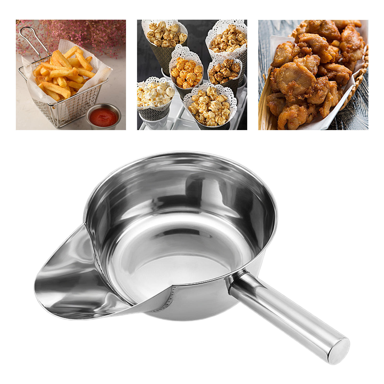 Chips Scoop Stainless Steel Multi-Functional Long-Lasting Serve Bagger Scooper for Kitchen Movie Theaters Candy Ice French Fries