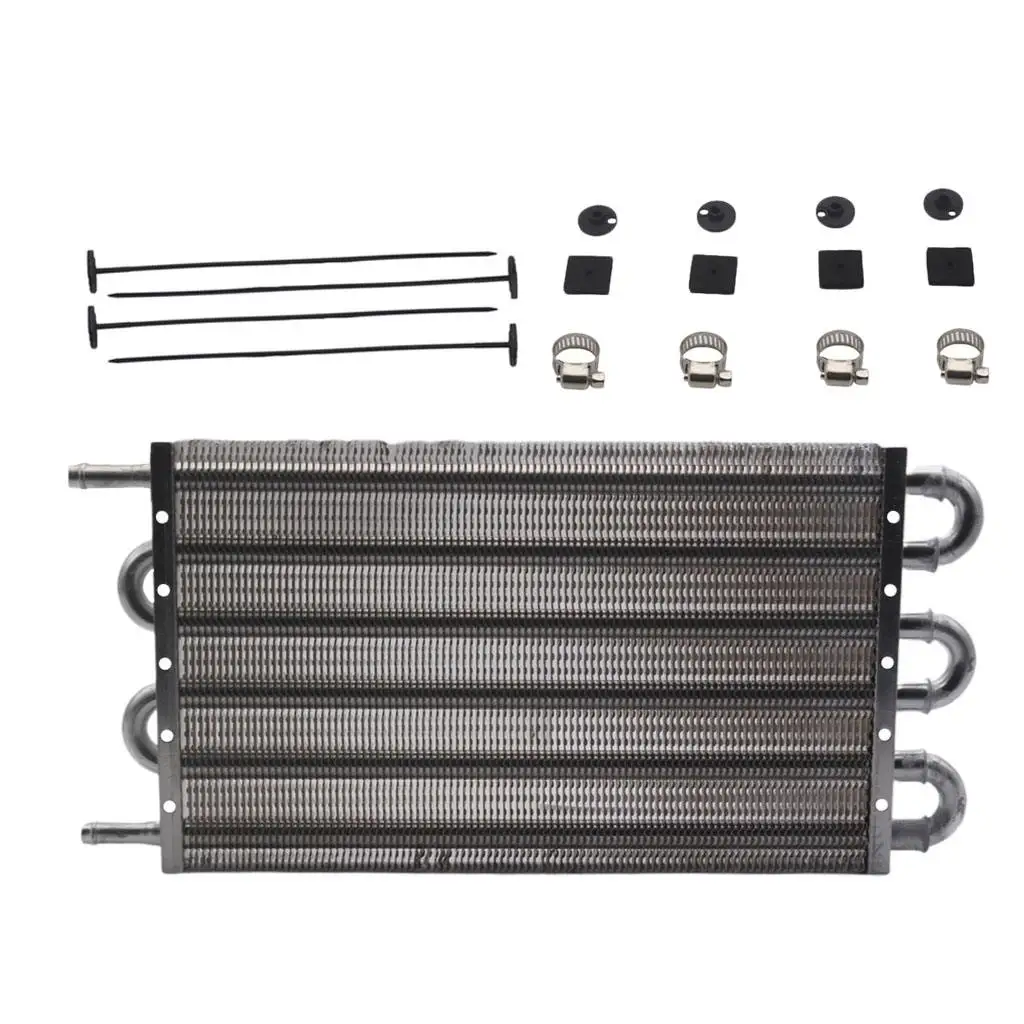 6 Row Remote Transmission Oil Cooler Automatic Manual Radiator Converter Kit