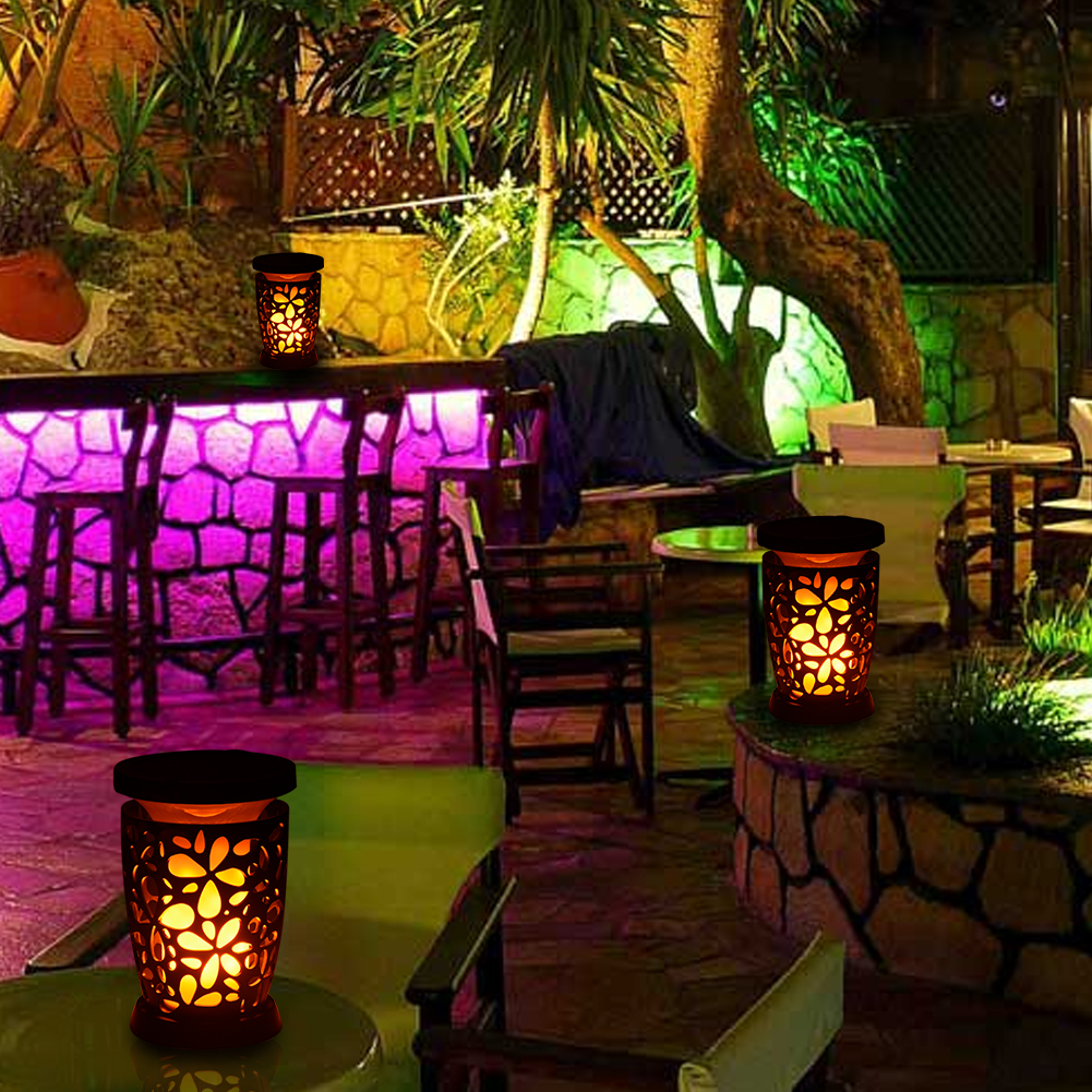 Solares à Prova Luzes ao ar Quintal Seguro Caminho Portátil Paisagem Iluminação Lanternas Dwaterproof Água Guarda-chuva Livre Decorativa Chama Cintilação 2 Pçs 6 Cheap Lâmpadas solares