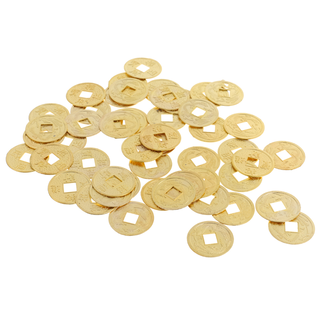 50pcs Feng Shui Coins 0.9'' Lucky Coin I Ching Money for Wealth Health