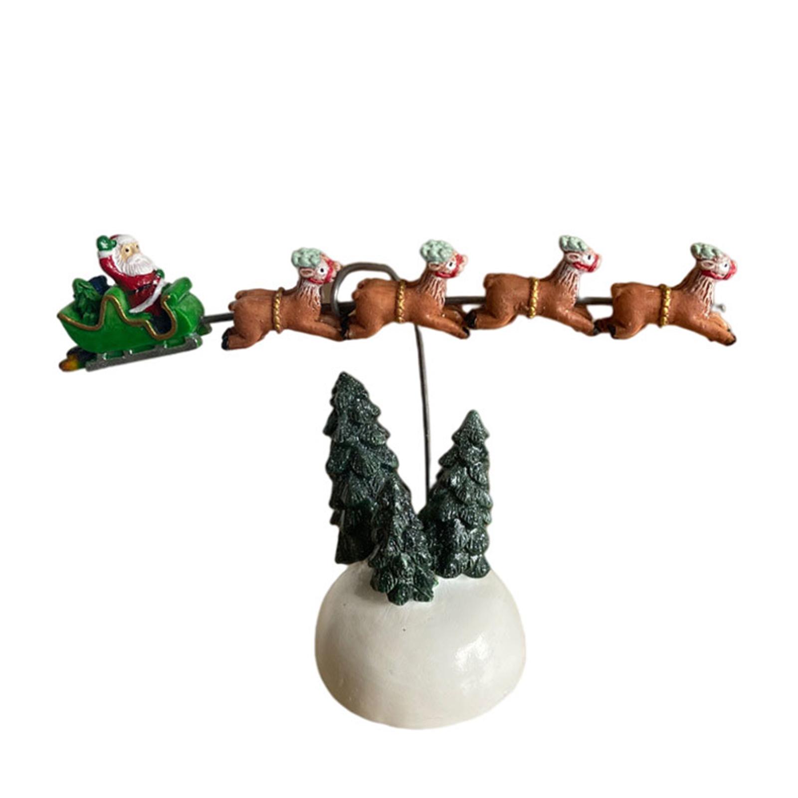 Away Flying Sleigh Statue Christmas Vacation Village for Home Decoration