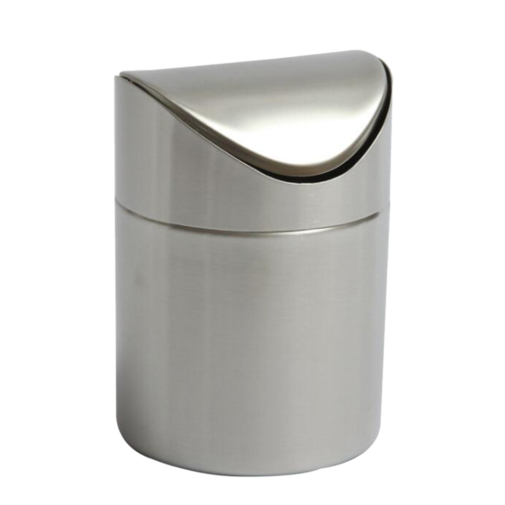 Blue/Pink/Green/Red/Silver Stainless Steel Trash Cans Desktop Mini Ashtray Car Garbage Bin Wastebasket Home/Office