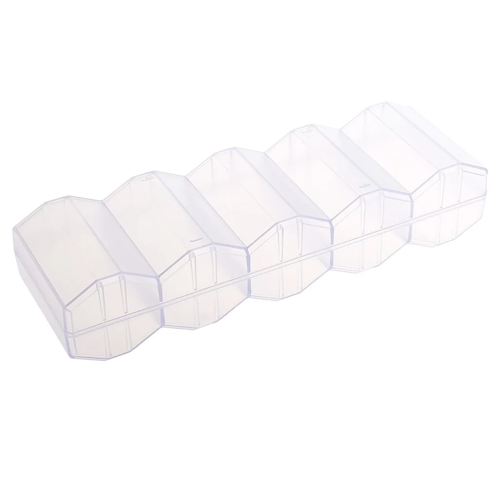 Portable 100 Chips Poker Chip Tray Clear Honeycomb Box Container with Lid for Party Casino Game 24 x 8 x 5cm