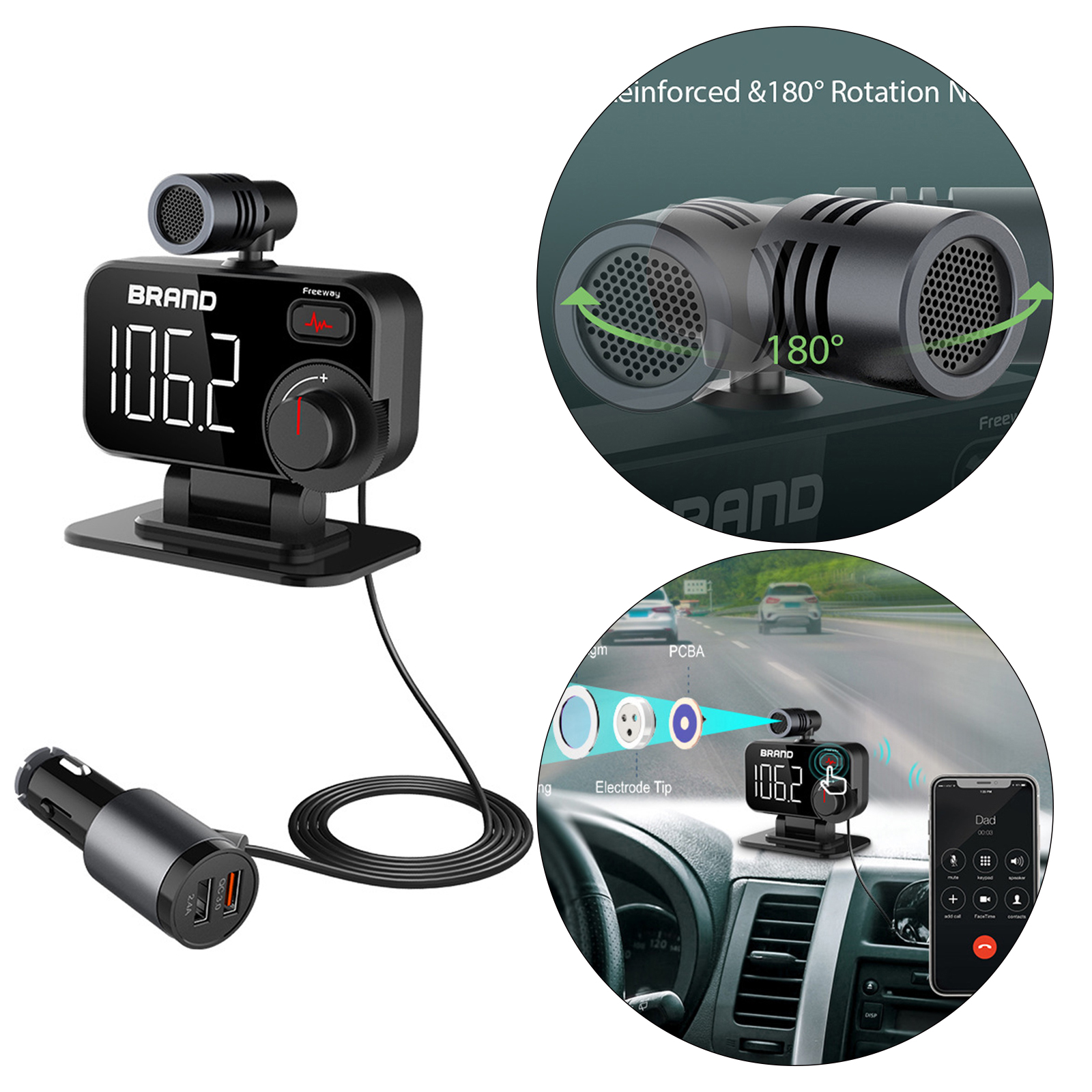 Car FM transmitter MP3 Player FM Transmitter Fast Charger Handsfree