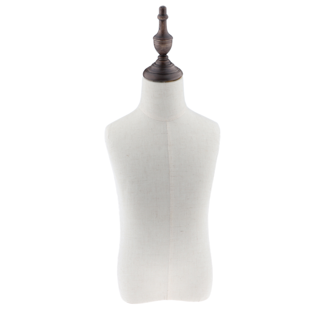 4 Year Old Child Kids Mannequin Body Torso Store Display Dress Form White Linen Fabric Cover with Mount Hole