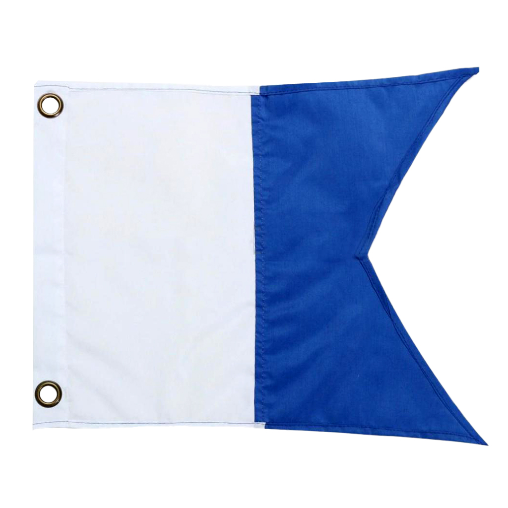 350 x 300mm White and Blue Scuba Diving Dive Boat Alpha Flag National Banner International Sign