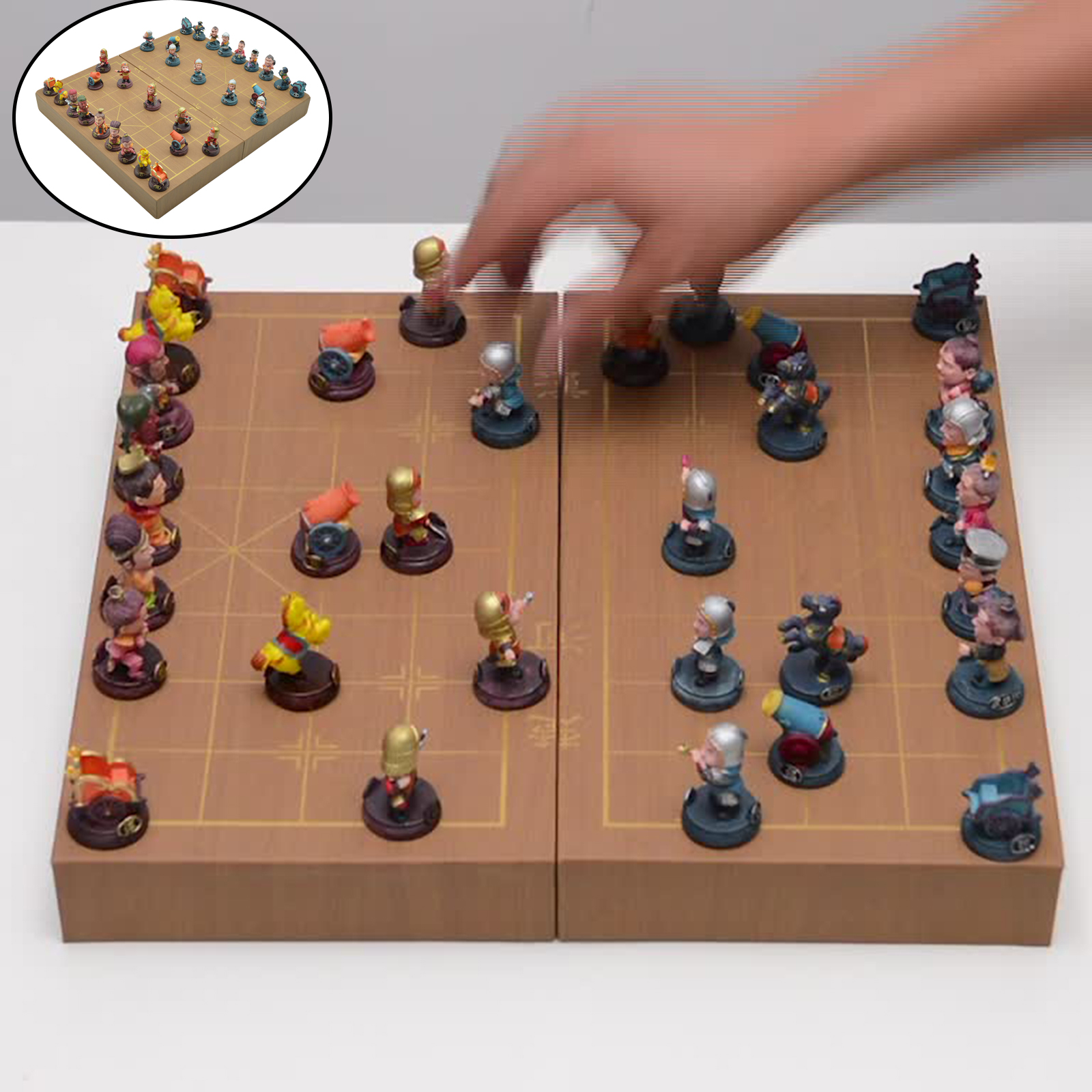 Chinese Chess Set Three dimensional Figure Chess of Three Kingdoms High-end Romance Crafts for Trave Gifts Home Adults 