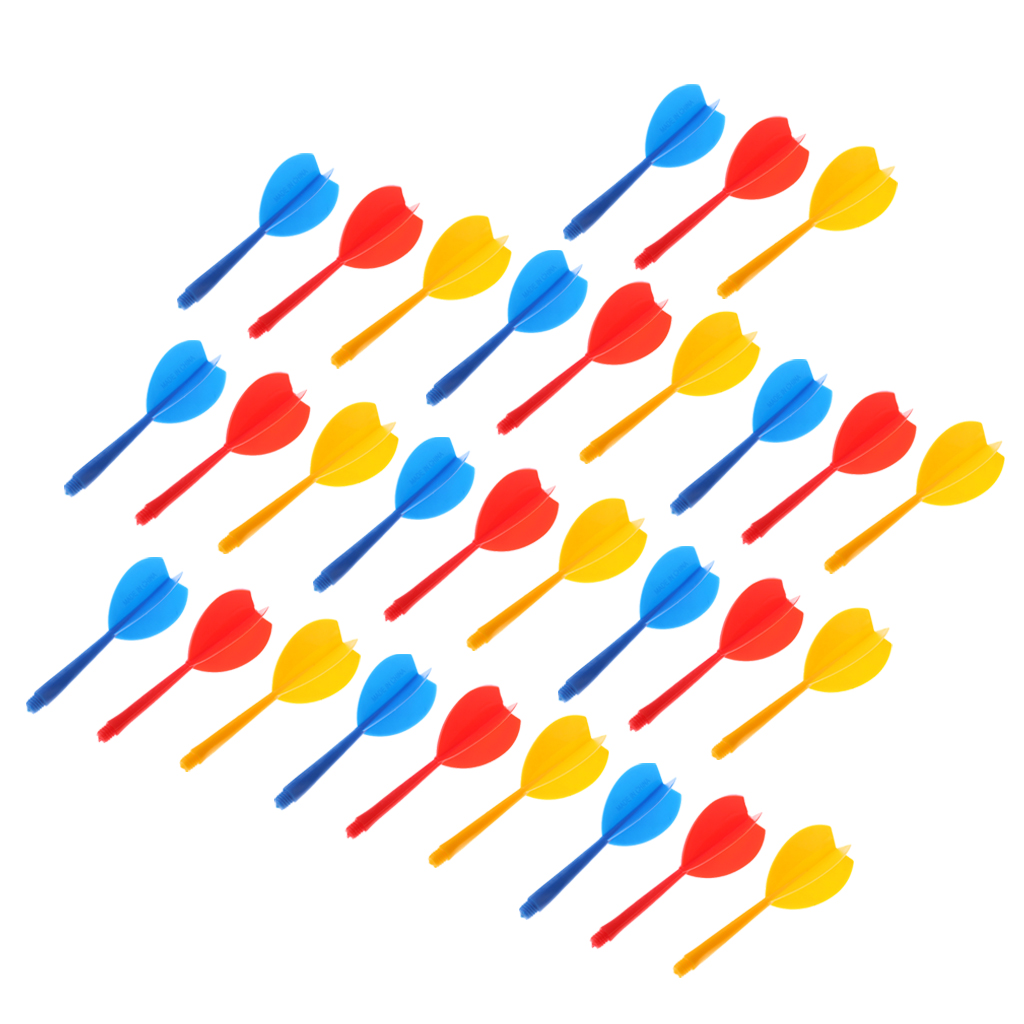 30 Pack Darts Shaft with Flights Quality Plastic Darts Accessories for 2BA