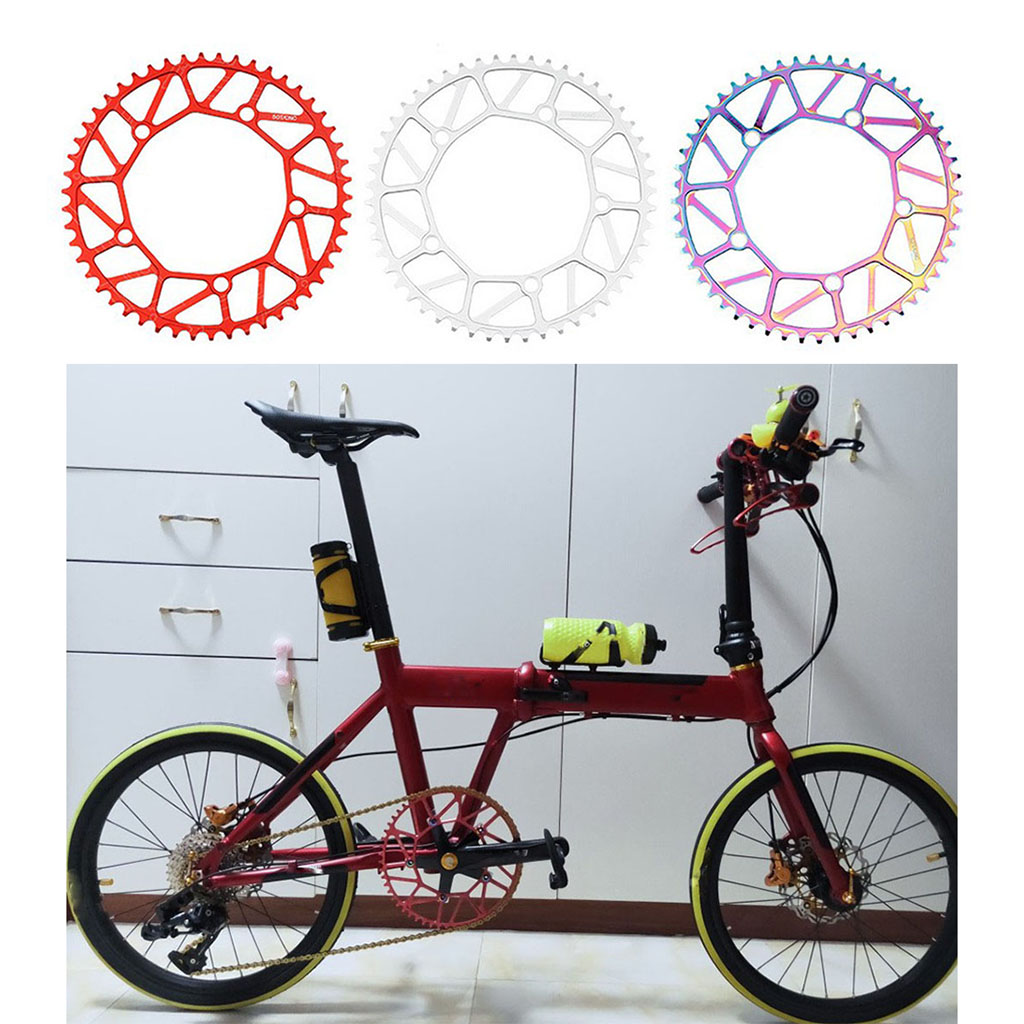 130BCD Folding Bike Chainring Narrow Wide Anti-Drop Chain Ring Silver 52T