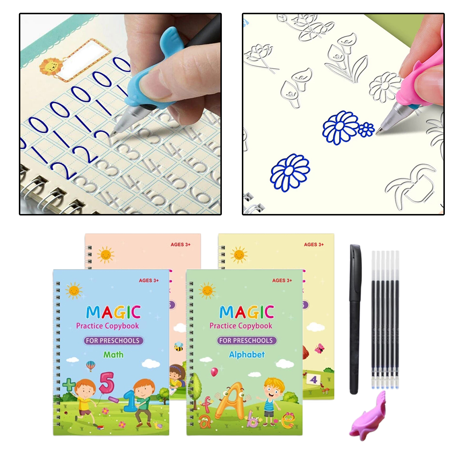 Kids Practice Copybook Reusable Handwrite Practic Calligraphy Copybooks Children Baby Kids Kindergarten Drawing Supplies
