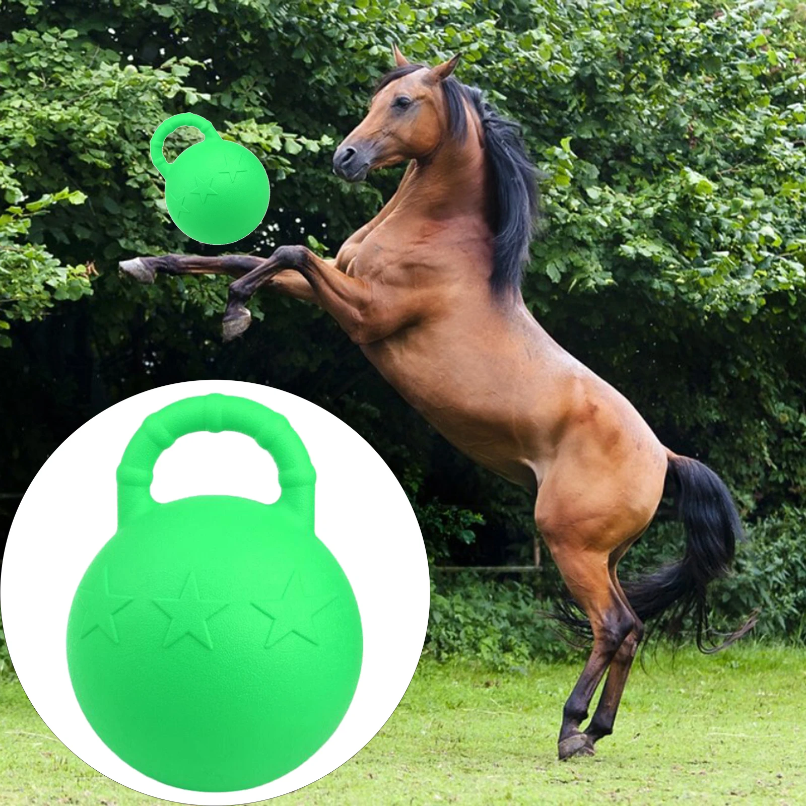 Equine Chew Ball Anti Burst Horse Bouncy Soccer Ball Herding Juggling Toy 