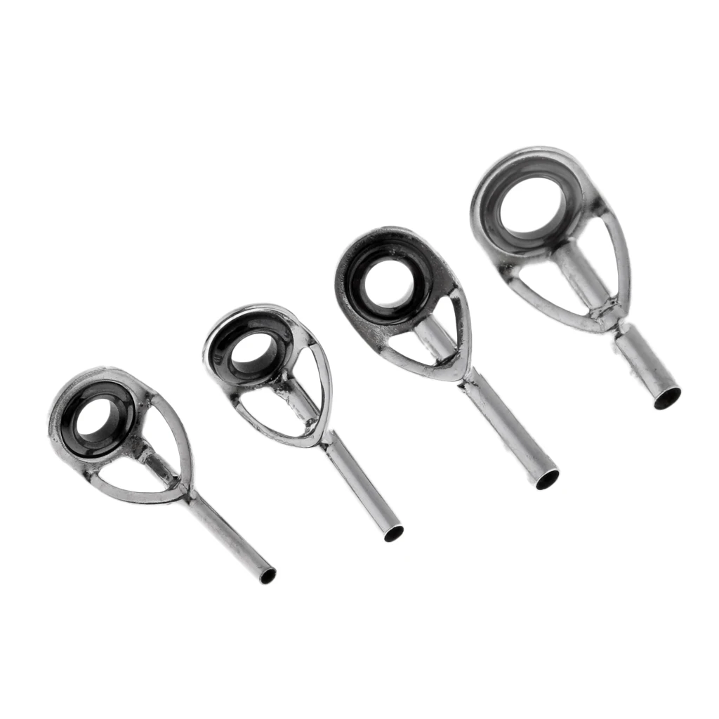 25Pcs Stainless Steel Fishing Rod Guides Rings Tips Line Rings Pole Rod Repair Kit DIY Eye Rings Mixed Size Fishing Accessories