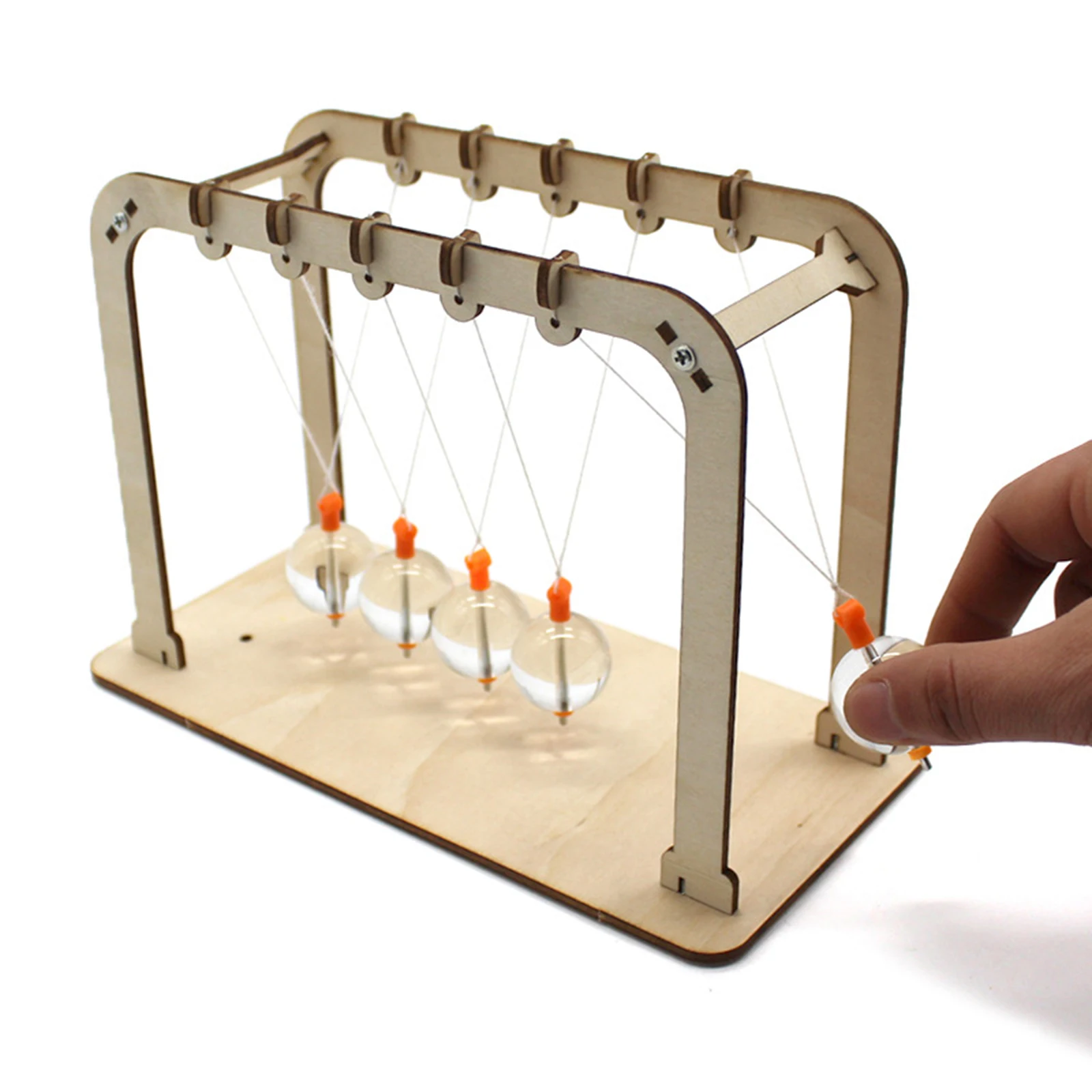 DIY Newton`s Cradle Desk Table Decor Glass Pendulum Ball Newton Ball Physics Science Pendulum 5 Glass Balance Ball