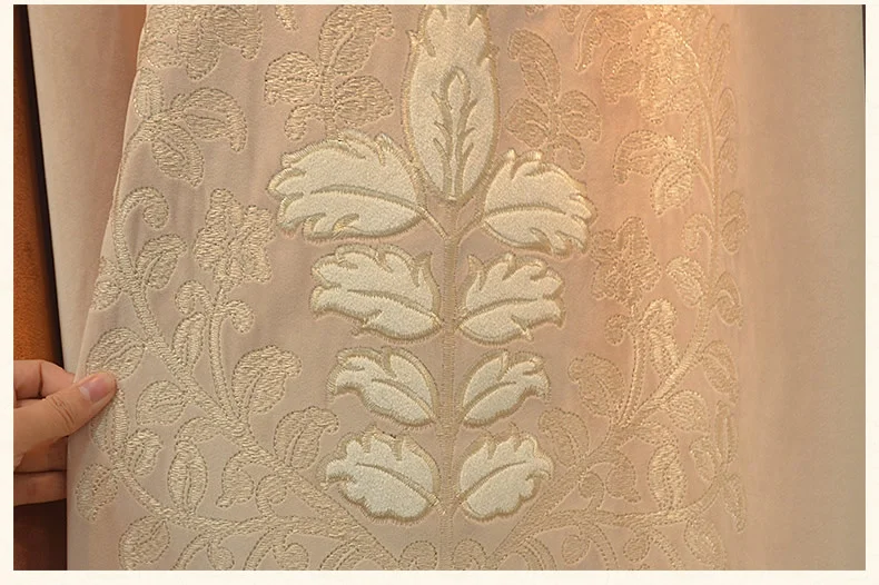 2022 American French Curtains for Living Room Bedroom European Luxury Curtain Neo-classical High-end Chenille Embroidery Velvet