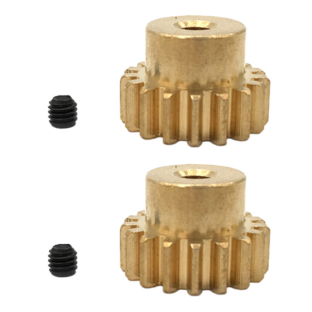 2pcs Brass Motor Gears 17t Golden Pinion Cogs For Wltoys
