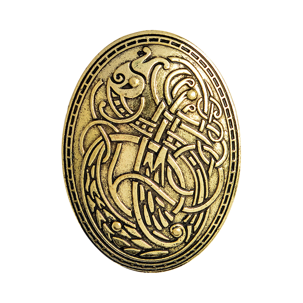Norse Medieval Scarf Pin Viking Symbol Brooch Oval Scarf Sweater