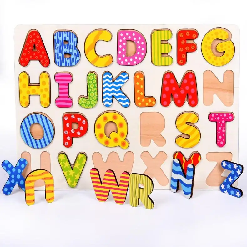 New Kids alphabétique Board Wooden Jigsaw Puzzle jouet éducatif 