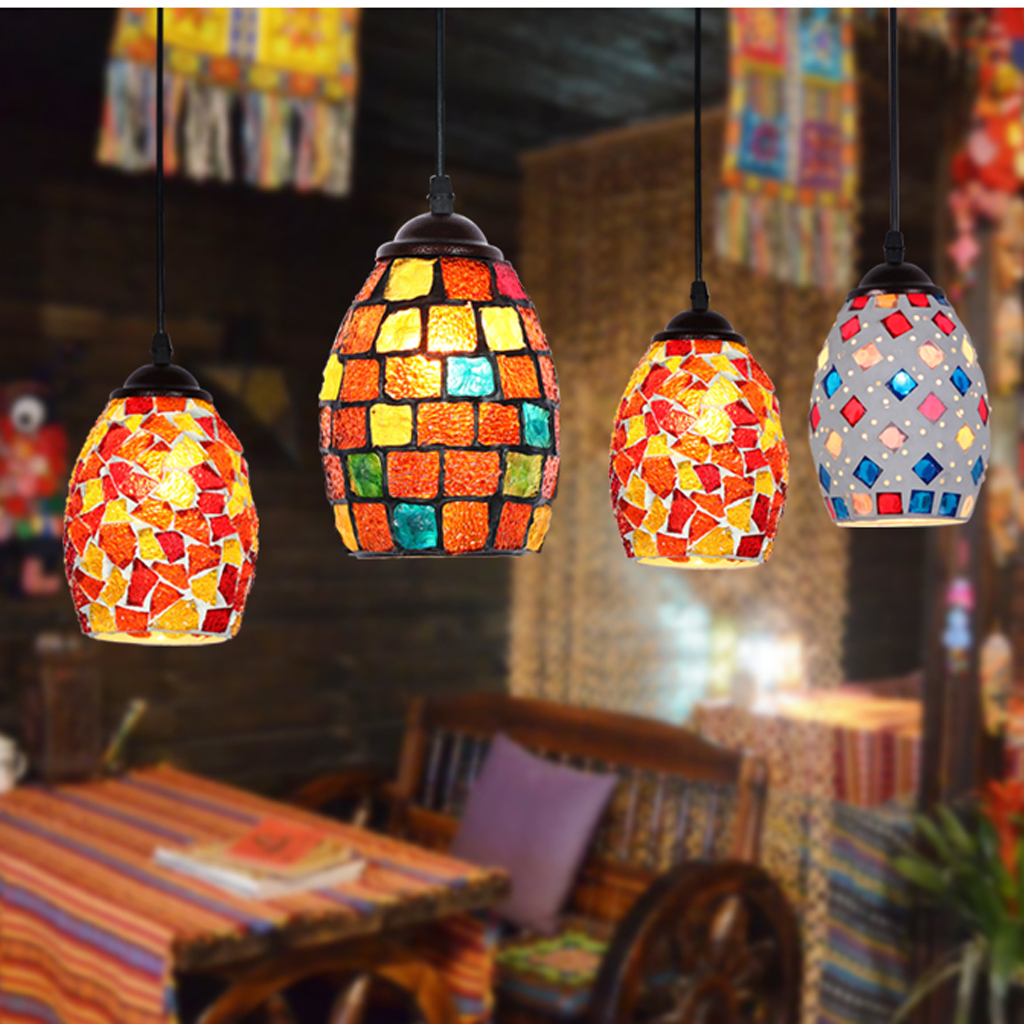 1Pcs Retro Mosaic Style Multicolour Ceiling Pendant Light Shade Lampshade