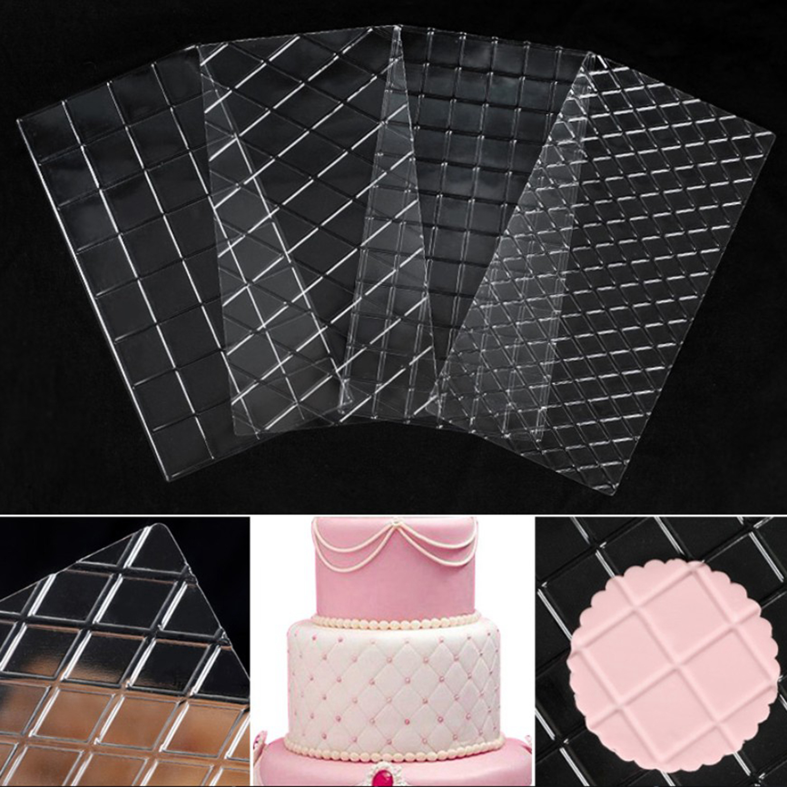 DIY Cake Fondant Impression Mat Embossing Mold Decorating Tools for Wedding Cake Border Decoration