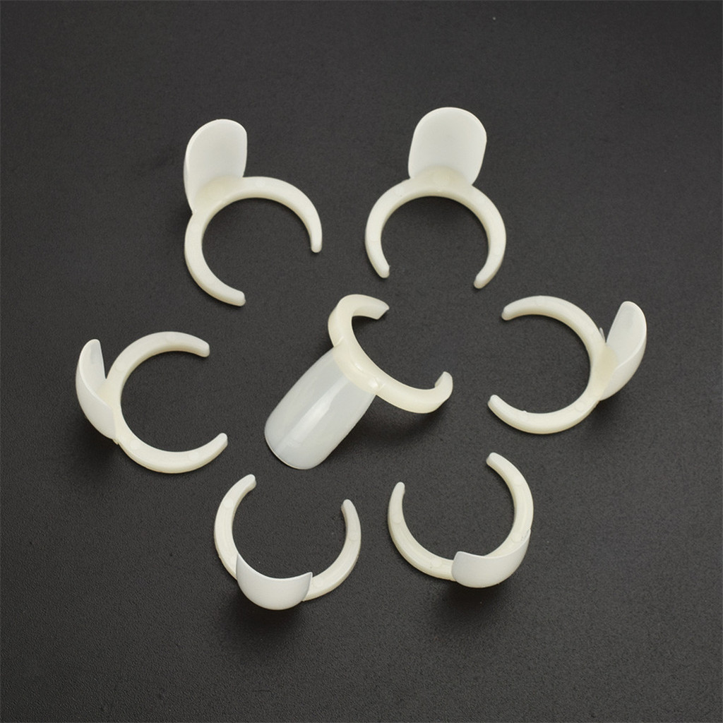100pcs Plastic  Nail Art Display Tips Presentation Rings for