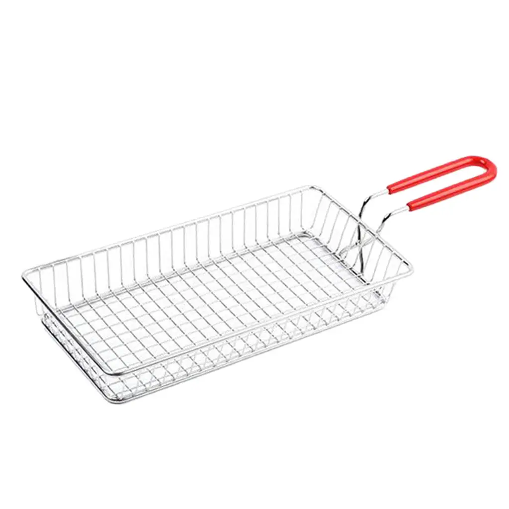 Rectangle Stainless Steel Mesh Strainer Basket for Fried Food Vegetable Tool