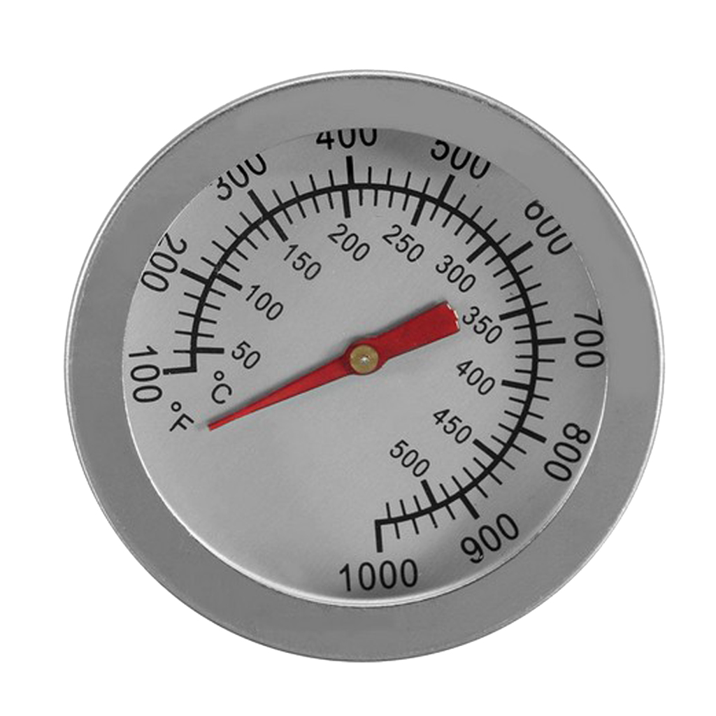Stainless Steel BBQ Barbecue Smoker Grill Thermometer Temperature Gauge (100 to 1000 degrees Fahrenheit) BBQ Accessories