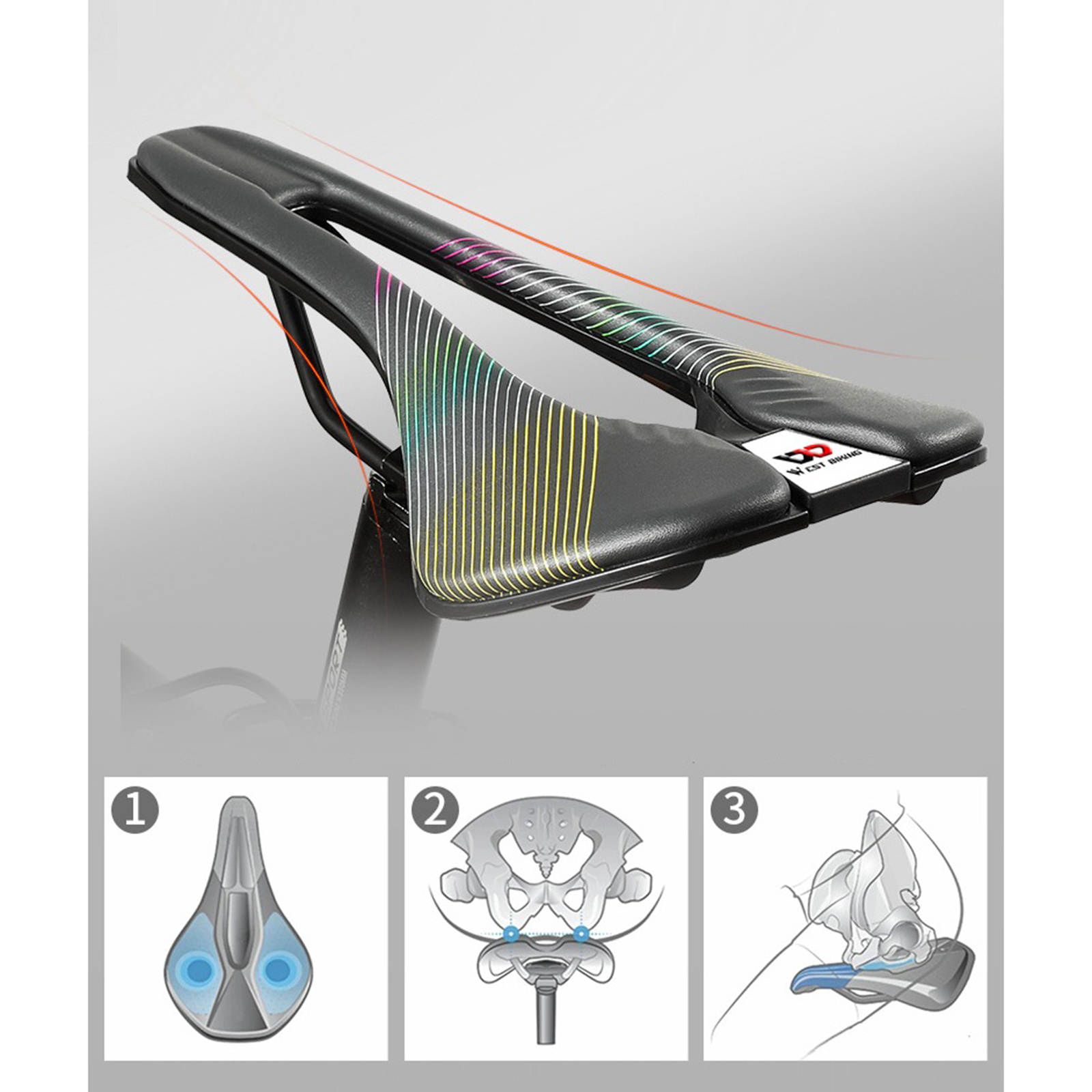 Comfortable Bike Saddle Road Bikes Bicycle Seat Cushion Replacement Padded for Adults Waterproof MTB Cycling Seat Saddle
