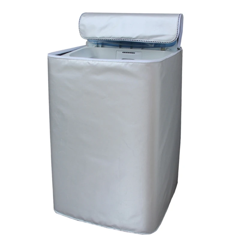 cobertura da máquina de lavar roupa poliéster prova dwaterproof água carga superior secador capa protetor solar lavanderia revestimento prata capa dustproof