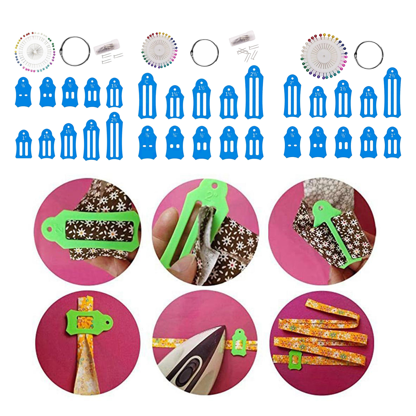 High Quality Durable Bias Tape Makers Kit for Sewing Quilting and Jelly Roll Sasher Tool