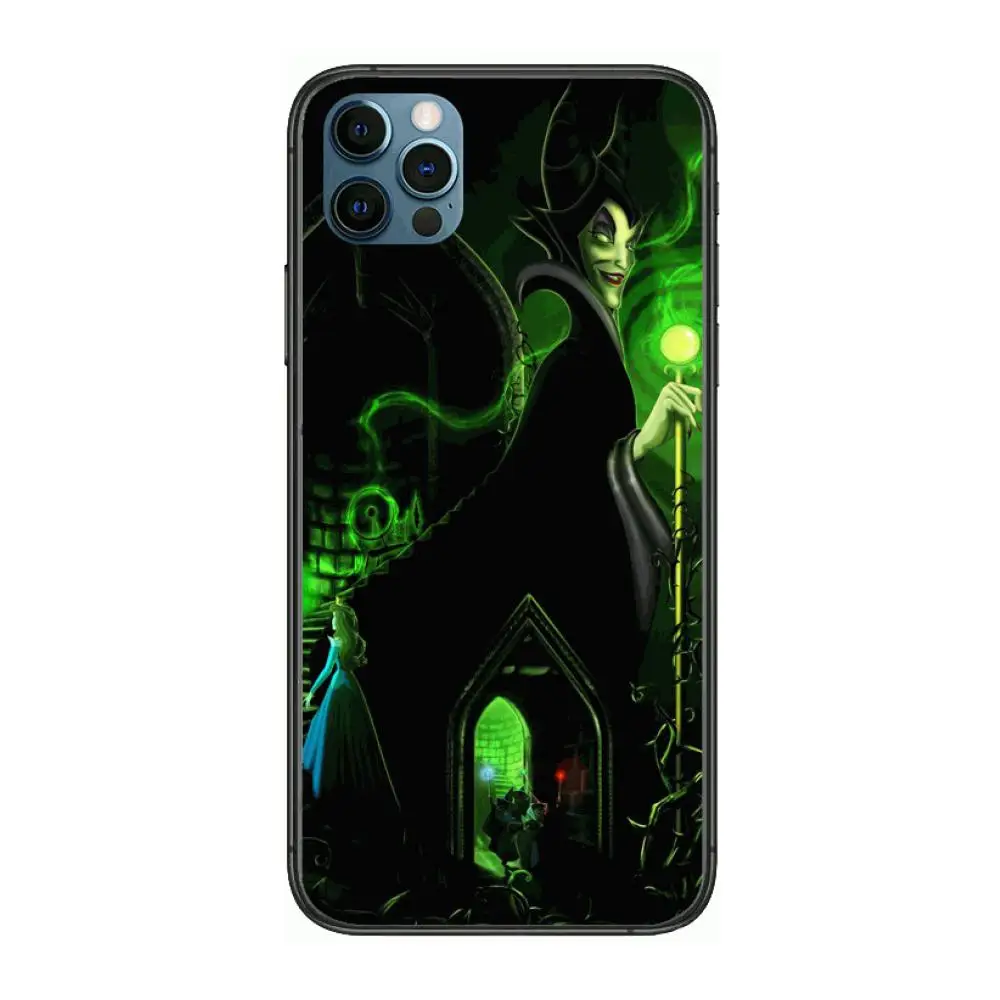علم نيوزيلندا Disney Maleficent Witch Style Phone Case cover For iphone 12 pro ... coque iphone xs Maleficent With Flower