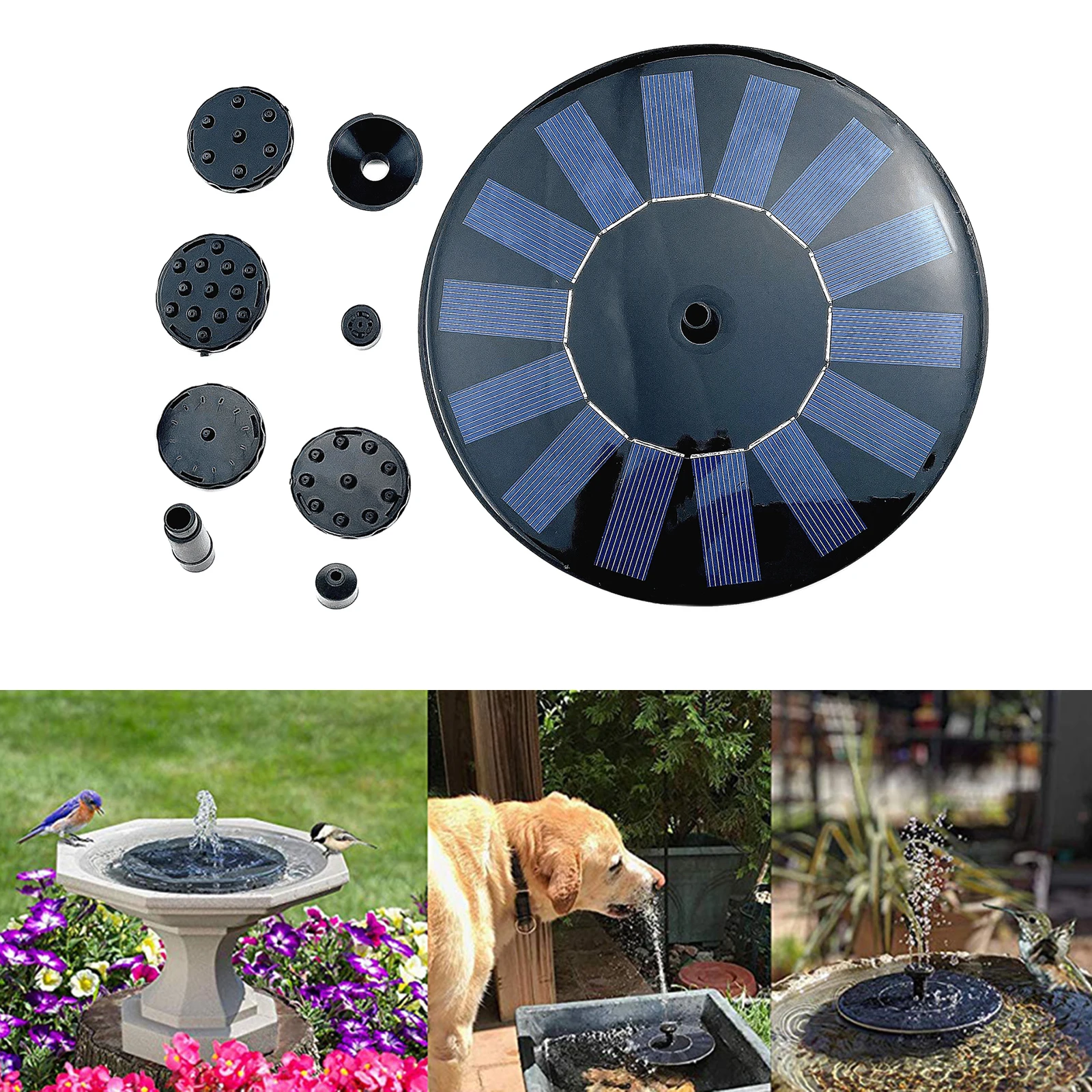 Floating Solar Fountain Water Fountain Decoration Pool Pond Solar Panel Powered Water Pump for Outdoor Garden Patio Fish Tank