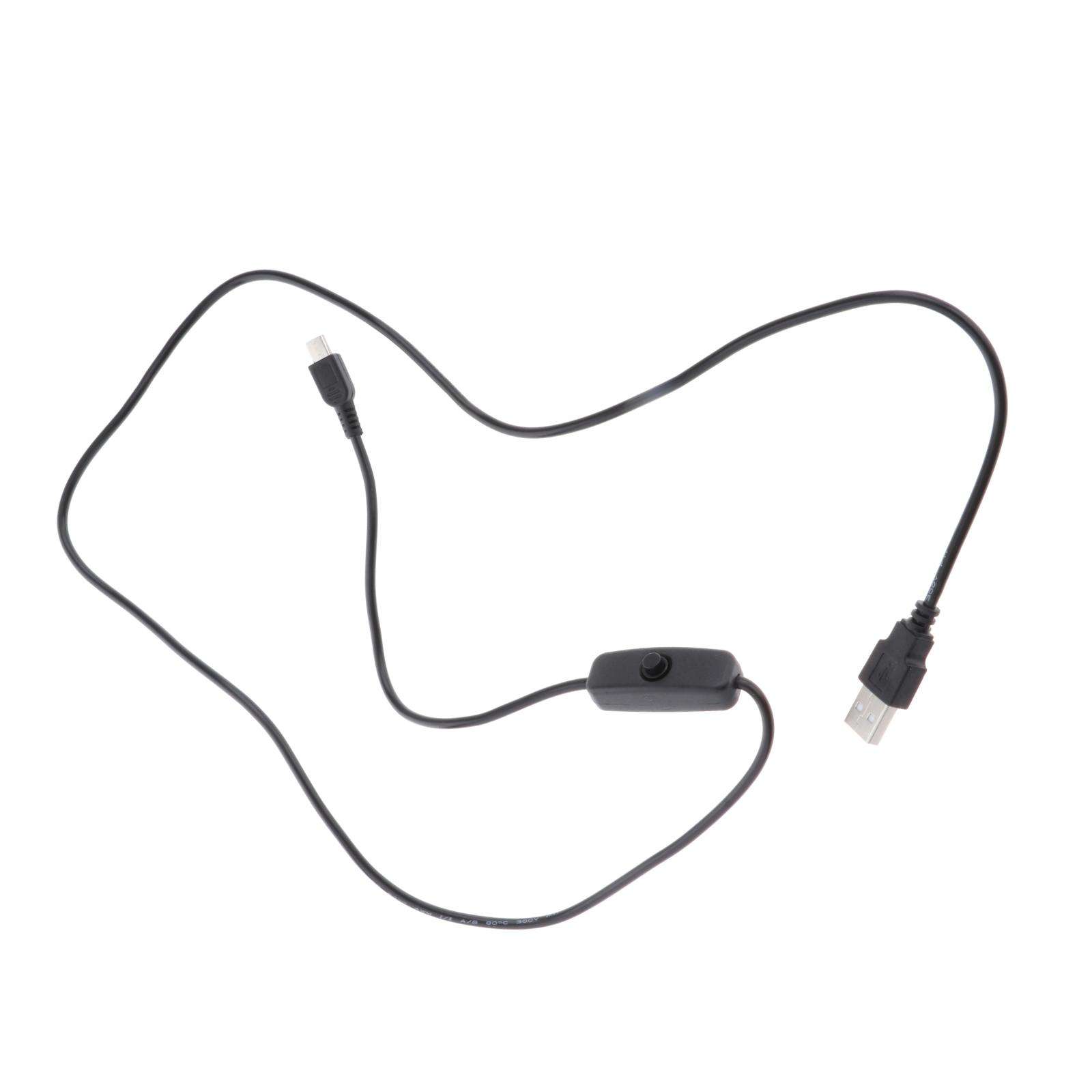 Power USB Switch Cable for Raspberry Pi 3 Micro USB 5P with Power 501 on/Off Switch for USB Fan LED Strips, Easy to Install